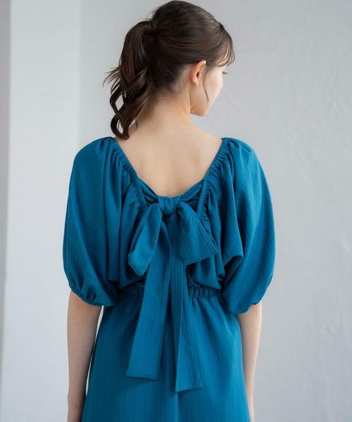 NOELA（ノエラ）の「バックリボンマキシワンピ（ワンピース・レディース・イエロー/ベージュ/ブルー・M/S）」の11枚目の写真