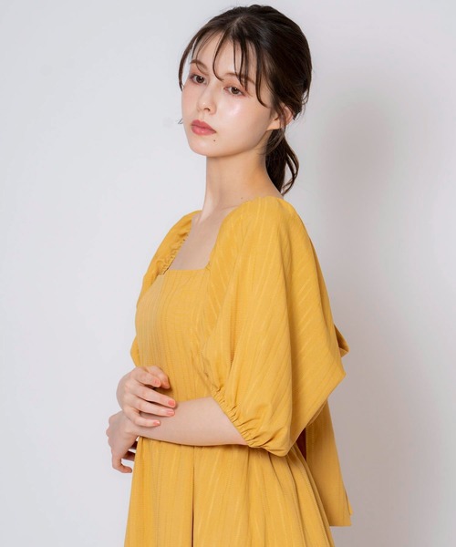 NOELA（ノエラ）の「バックリボンマキシワンピ（ワンピース・レディース・イエロー/ベージュ/ブルー・M/S）」の18枚目の写真