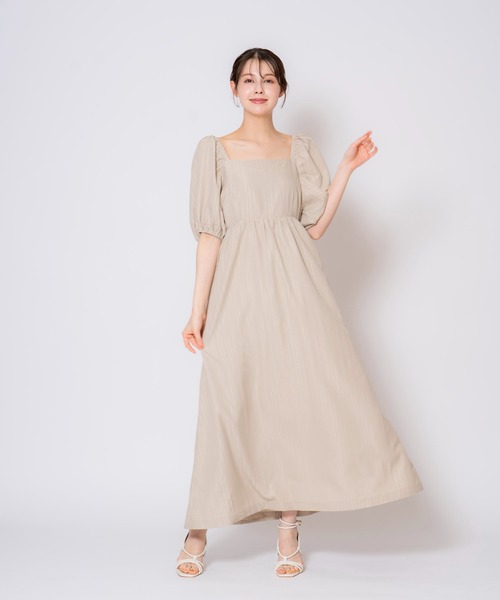 NOELA（ノエラ）の「バックリボンマキシワンピ（ワンピース・レディース・イエロー/ベージュ/ブルー・M/S）」の21枚目の写真