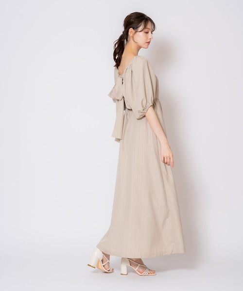 NOELA（ノエラ）の「バックリボンマキシワンピ（ワンピース・レディース・イエロー/ベージュ/ブルー・M/S）」の22枚目の写真