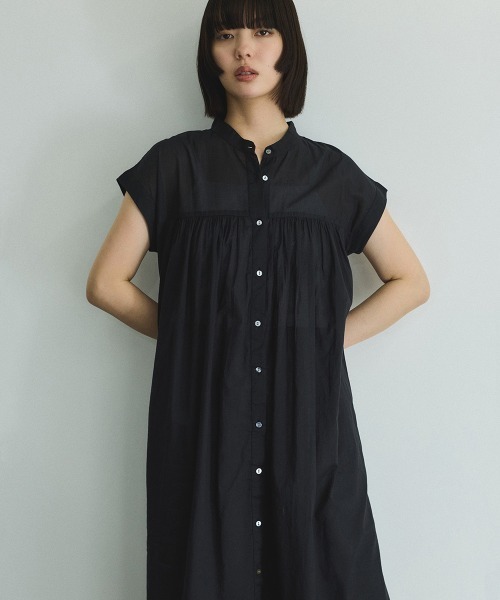 VICKY(ビッキー)の「ボイルフレンチスリーブシャツワンピース≪手洗い可能≫(ワンピース・レディース・ブラック/オフホワイト/ブラウン系その他・M)」の11枚目の写真