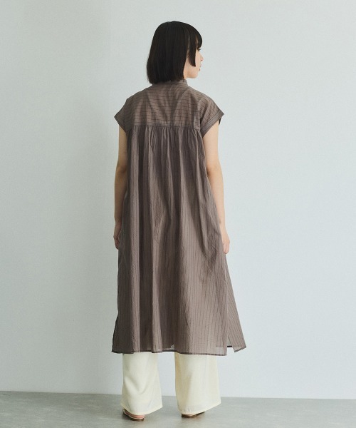 VICKY(ビッキー)の「ボイルフレンチスリーブシャツワンピース≪手洗い可能≫(ワンピース・レディース・ブラック/オフホワイト/ブラウン系その他・M)」の20枚目の写真