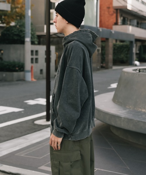 SUPPLIER（サプライヤー）の「SUPPLIER/サプライヤー Vintage Wash College Logo Hoodie カレッジロゴ フーディ―（パーカー・メンズ・チャコール/パープル・XL/L/M）」の8枚目の写真