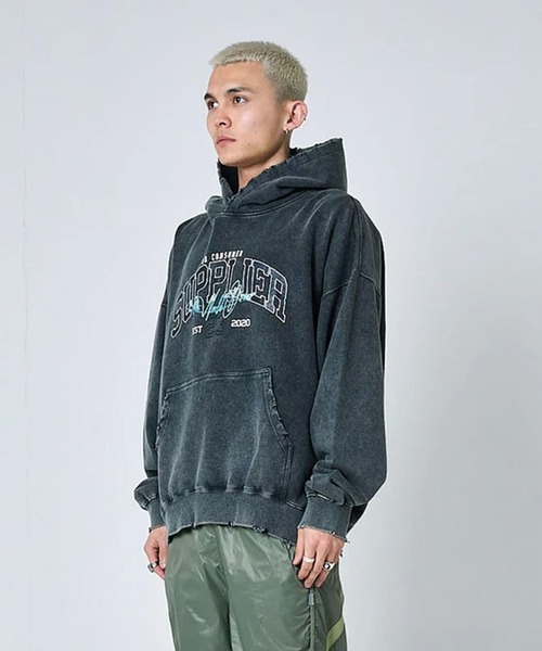 SUPPLIER（サプライヤー）の「SUPPLIER/サプライヤー Vintage Wash College Logo Hoodie カレッジロゴ フーディ―（パーカー・メンズ・チャコール/パープル・XL/L/M）」の5枚目の写真