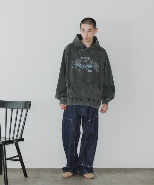 SUPPLIER（サプライヤー）の「SUPPLIER/サプライヤー Vintage Wash College Logo Hoodie カレッジロゴ フーディ―（パーカー・メンズ・チャコール/パープル・XL/L/M）」の18枚目の写真