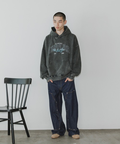SUPPLIER（サプライヤー）の「SUPPLIER/サプライヤー Vintage Wash College Logo Hoodie カレッジロゴ フーディ―（パーカー・メンズ・チャコール/パープル・XL/L/M）」の19枚目の写真