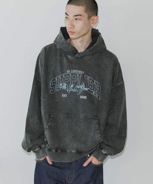 SUPPLIER（サプライヤー）の「SUPPLIER/サプライヤー Vintage Wash College Logo Hoodie カレッジロゴ フーディ―（パーカー・メンズ・チャコール/パープル・XL/L/M）」の11枚目の写真
