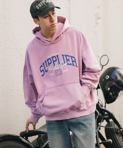 SUPPLIER/サプライヤー Vintage Wash College Logo Hoodie カレッジ