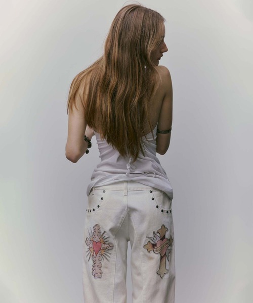 Sculptor X Ed Hardy] Cracked Angel Denim（デニムパンツ