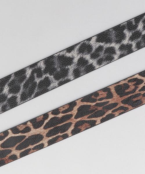 WEGO（ウィゴー）の「WEGO/スクエアバックルレオパードベルト（ベルト・レディース・グレー/ブラウン・FREE）」の3枚目の写真