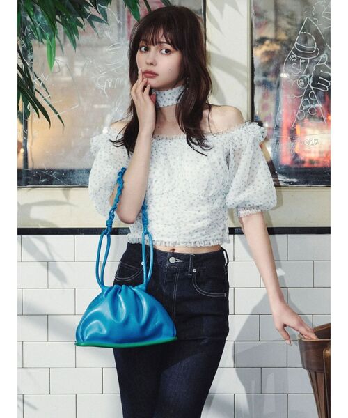 dazzlin(ダズリン)の「ネックピース付チュールブラウス(シャツ/ブラウス・レディース・ブルー/ライトグレー/ピンク・FREE)」の7枚目の写真