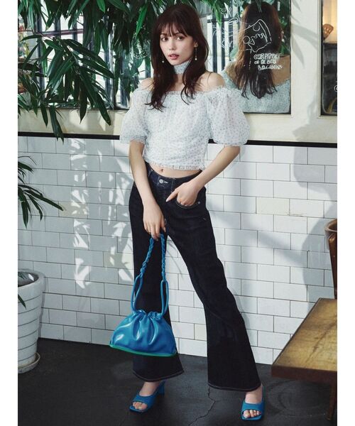 dazzlin(ダズリン)の「ネックピース付チュールブラウス(シャツ/ブラウス・レディース・ブルー/ライトグレー/ピンク・FREE)」の8枚目の写真