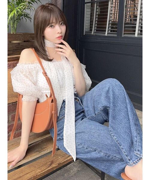 dazzlin(ダズリン)の「ネックピース付チュールブラウス(シャツ/ブラウス・レディース・ブルー/ライトグレー/ピンク・FREE)」の21枚目の写真