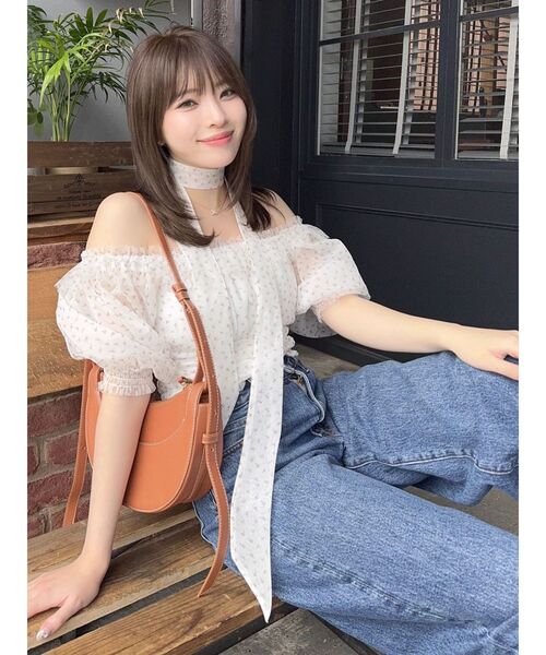 dazzlin(ダズリン)の「ネックピース付チュールブラウス(シャツ/ブラウス・レディース・ブルー/ライトグレー/ピンク・FREE)」の22枚目の写真