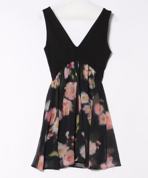 Desigual(デシグアル)の「バイカラーフローラルミニワンピース(ワンピース・レディース・ブラック・S/M/L/XS/XL)」の2枚目の写真