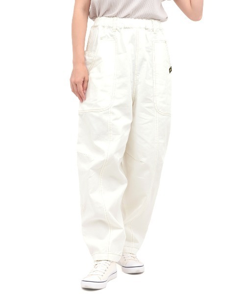 チチカカ（チチカカ）の「デニム切替テーパードパンツ（その他パンツ・レディース・オフホワイト/ブラック/インディゴブルー・FREE）」の4枚目の写真