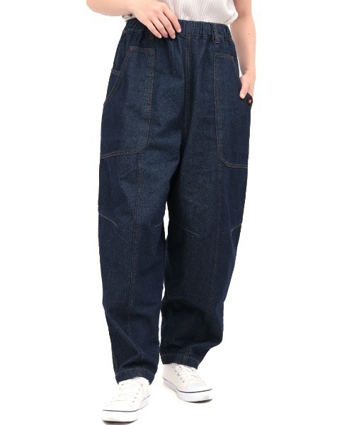 チチカカ（チチカカ）の「デニム切替テーパードパンツ（その他パンツ・レディース・オフホワイト/ブラック/インディゴブルー・FREE）」の6枚目の写真