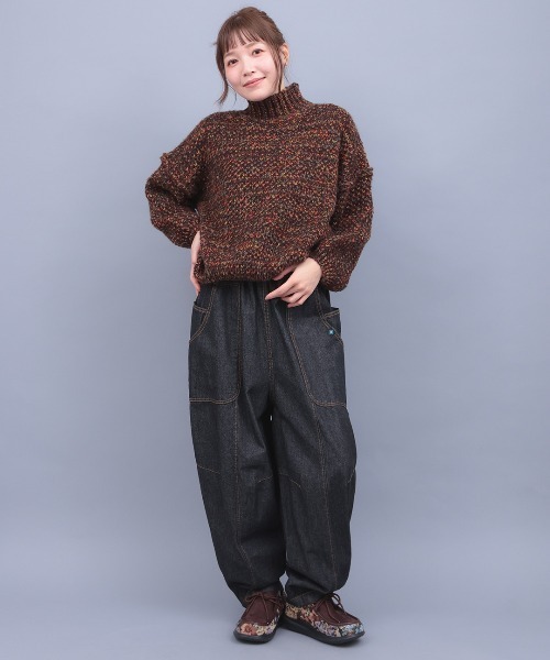チチカカ(チチカカ)の「デニム切替テーパードパンツ(その他パンツ・レディース・オフホワイト/ブラック/インディゴブルー・FREE)」の22枚目の写真