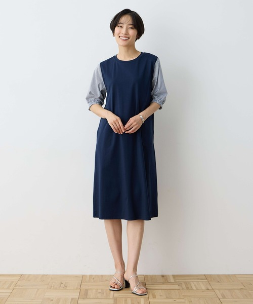 DECOY SINCE 1981（デコイシンスイチキュウハチイチ）の「2025年夏【接触冷感】切替ワンピース（ワンピース・レディース・チャコールグレー/ネイビー・M/L/LL）」の2枚目の写真