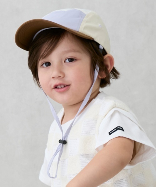 petit main（プティマイン）の「撥水日除けジェットキャップ（キャップ・キッズ・ラベンダー/チャコール/キナリ/カラフル・52cm/50cm/54cm）」の4枚目の写真