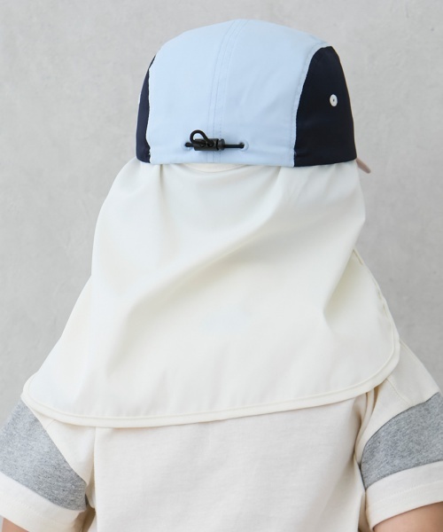 petit main（プティマイン）の「撥水日除けジェットキャップ（キャップ・キッズ・ラベンダー/チャコール/キナリ/カラフル・52cm/50cm/54cm）」の7枚目の写真