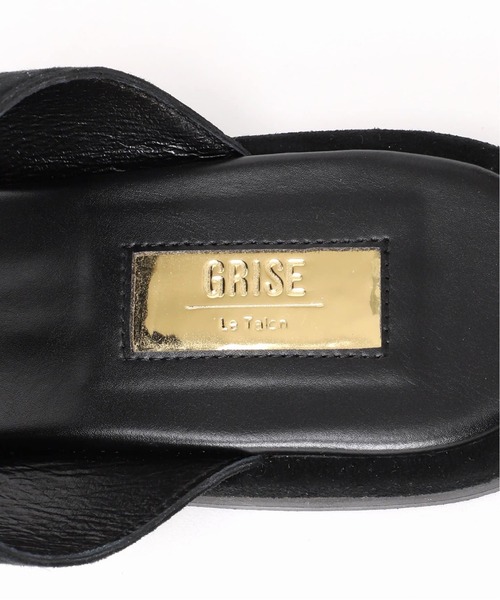 LE TALON GRISE レザーARTY アシメトング　サンダル　キャメル 追加2》GRISEレザーARTYアシメトングサンダル（サンダル）｜LE