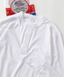 JEMORGAN（ジェーイーモーガン）の「【87】【JEMORGAN/ジェーイーモーガン】ワッフル/フライス ヘンリーネック ロングスリーブ Tシャツ/無地T/パックT/インナーウェア（Tシャツ/カットソー）」