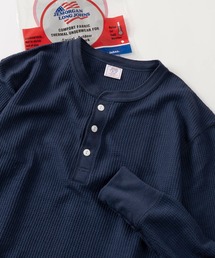 JEMORGAN（ジェーイーモーガン）の「【87】【JEMORGAN/ジェーイーモーガン】ワッフル/フライス ヘンリーネック ロングスリーブ Tシャツ/無地T/パックT/インナーウェア（Tシャツ/カットソー）」