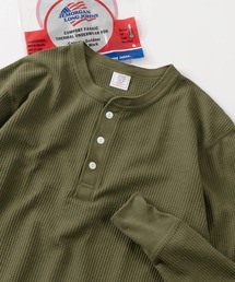 JEMORGAN（ジェーイーモーガン）の「【87】【JEMORGAN/ジェーイーモーガン】ワッフル/フライス ヘンリーネック ロングスリーブ Tシャツ/無地T/パックT/インナーウェア（Tシャツ/カットソー）」