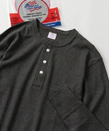 JEMORGAN（ジェーイーモーガン）の「【87】【JEMORGAN/ジェーイーモーガン】ワッフル/フライス ヘンリーネック ロングスリーブ Tシャツ/無地T/パックT/インナーウェア（Tシャツ/カットソー）」