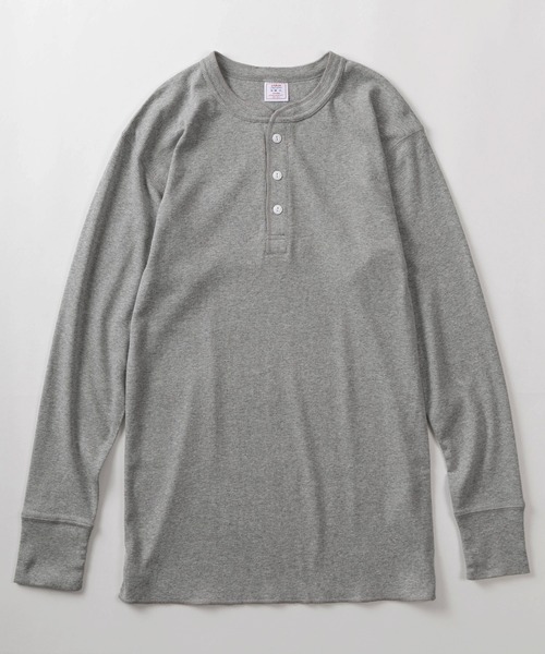 JEMORGAN（ジェーイーモーガン）の「【87】【JEMORGAN/ジェーイーモーガン】ワッフル/フライス ヘンリーネック ロングスリーブ Tシャツ/無地T/パックT/インナーウェア（Tシャツ/カットソー・メンズ・グレー/オフホワイト/カーキ/ネイビー/ホワイト/ブラック/チャコールグレー/ホワイト系その他/ダークグレー/ブラック系その他/グレー系その他・M/L/XL/S）」の20枚目の写真