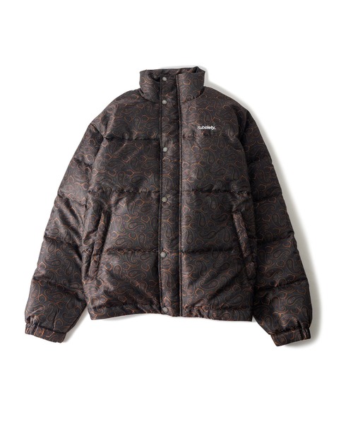 Subciety ブラウン ダウンジャケット ペイズリー Subciety ブラウン ダウンジャケット ペイズリー