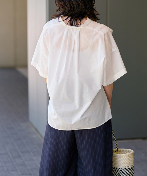 JOURNAL STANDARD relume(ジャーナルスタンダード レリューム)の「コットンボイルタックワイドプルオーバー(シャツ/ブラウス・レディース・ネイビー/イエロー/ホワイト×ホワイト/ブルー・FREE)」の8枚目の写真