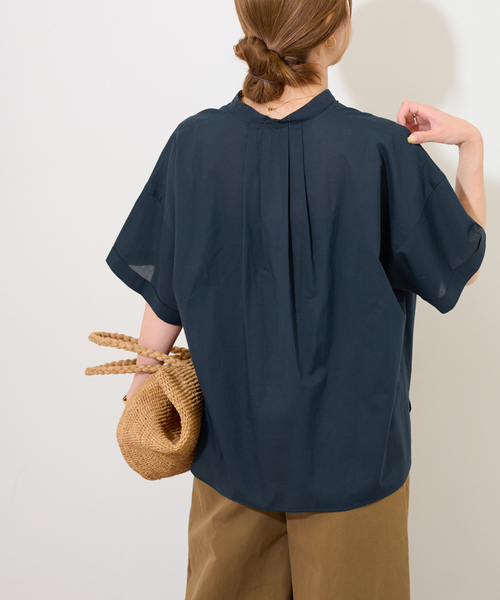 ブラウス シャツ ON/OFFどちらにも決まる。コットンボイルタックワイドプルオーバー レディース JOURNAL STANDARD relume ブラウス シャツ ON/OFFどちらにも