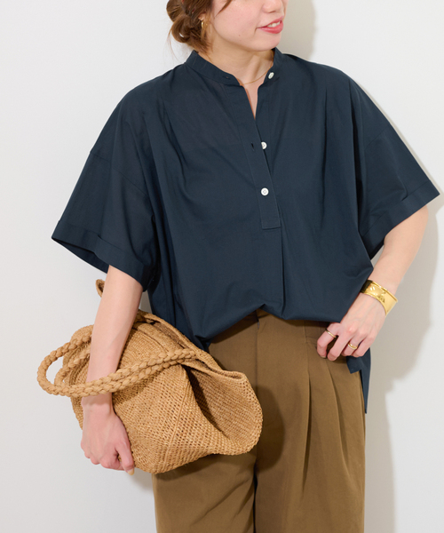 JOURNAL STANDARD relume(ジャーナルスタンダード レリューム)の「コットンボイルタックワイドプルオーバー(シャツ/ブラウス・レディース・ネイビー/イエロー/ホワイト×ホワイト/ブルー・FREE)」の15枚目の写真
