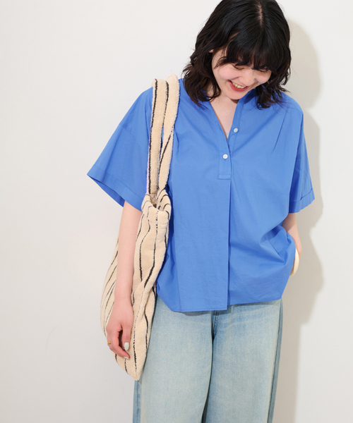 JOURNAL STANDARD relume(ジャーナルスタンダード レリューム)の「コットンボイルタックワイドプルオーバー(シャツ/ブラウス・レディース・ネイビー/イエロー/ホワイト×ホワイト/ブルー・FREE)」の20枚目の写真