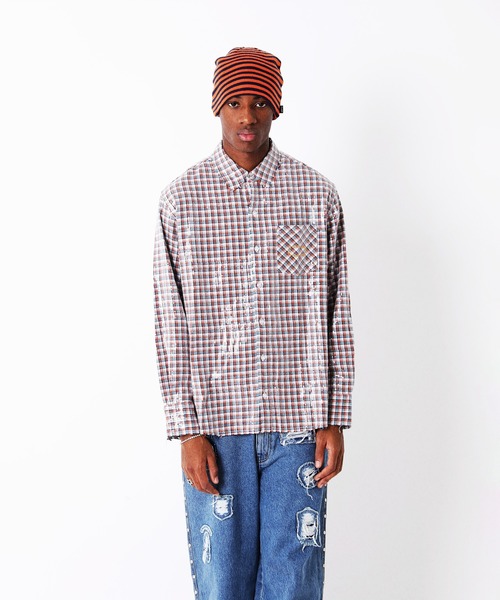 AFB（エーエフビー）の「SPANGLE SHIRTS L/S（シャツ/ブラウス・メンズ・オレンジ/ブラック・M/L）」の3枚目の写真
