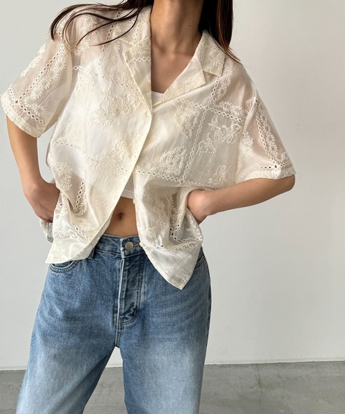 CANAL JEAN(キャナルジーン)の「El mar エンブロイダリーレースシャツ(シャツ/ブラウス・レディース・アイボリー・ONE SIZE)」の1枚目の写真