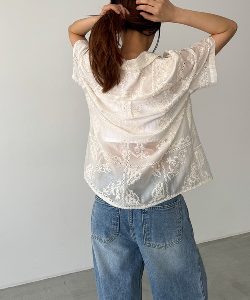 CANAL JEAN(キャナルジーン)の「El mar エンブロイダリーレースシャツ(シャツ/ブラウス・レディース・アイボリー・ONE SIZE)」の3枚目の写真