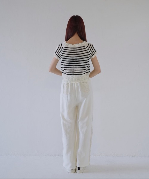 Uenui(ウニュイ)の「【 cunii 】 リボン付きレース編みニットトップス(Tシャツ/カットソー・レディース・その他1/ホワイト・FREE)」の19枚目の写真