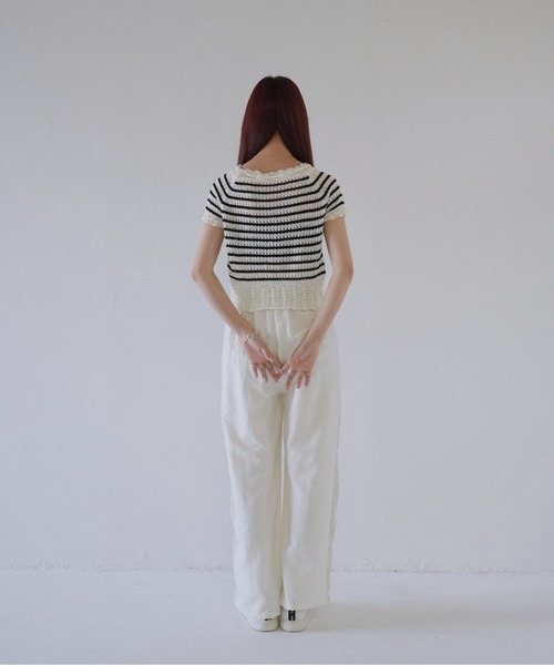 Uenui(ウニュイ)の「【 cunii 】 リボン付きレース編みニットトップス(Tシャツ/カットソー・レディース・その他1/ホワイト・FREE)」の20枚目の写真