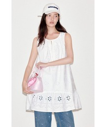 ドローストリングリボン ノースリーブミニワンピース FC25L019【Fano