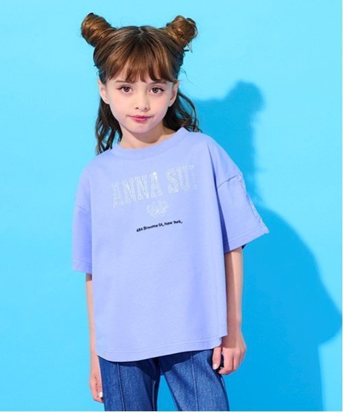 【アナスイミニ】140 ❤︎新品未使用❤︎ Tシャツ＆ジャンスカ 紫 定価1.8万 アナスイミニ】140 ❤︎新品未使用❤︎ Tシャツ＆ジャンスカ 紫
