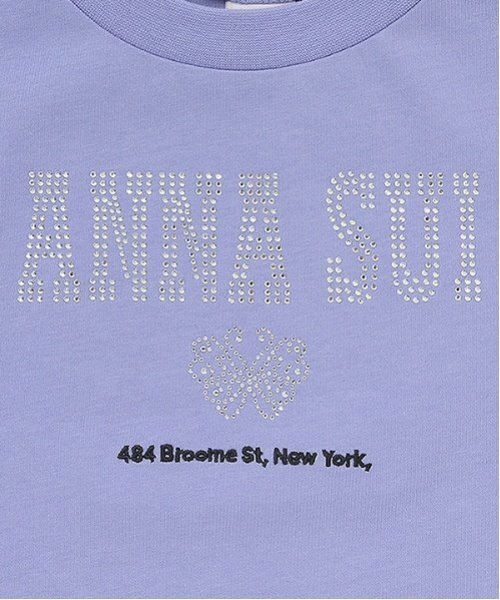 ANNA SUI mini（アナスイ・ミニ）の「ラインストーンロゴTシャツ（Tシャツ/カットソー・キッズ・チャコール/ブルー系その他2・L 155-165cm/L(145-155cm)/L(130-140cm)/M(115-125cm)）」の5枚目の写真