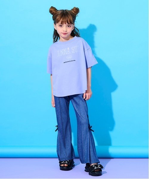 ANNA SUI mini（アナスイ・ミニ）の「ラインストーンロゴTシャツ（Tシャツ/カットソー・キッズ・チャコール/ブルー系その他2・L 155-165cm/L(145-155cm)/L(130-140cm)/M(115-125cm)）」の3枚目の写真