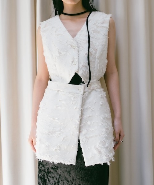 sahara（サハラ）の「Multi Way Jacquard Vest/マルチウェイジャガードベスト（ベスト・レディース・ブラック/アイボリー/ブラウン・FREE）」の2枚目の写真