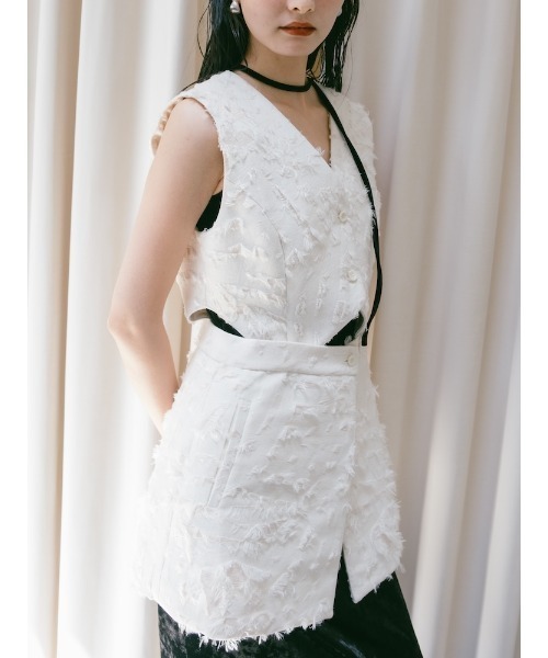 sahara（サハラ）の「Multi Way Jacquard Vest/マルチウェイジャガードベスト（ベスト・レディース・ブラック/アイボリー/ブラウン・FREE）」の16枚目の写真