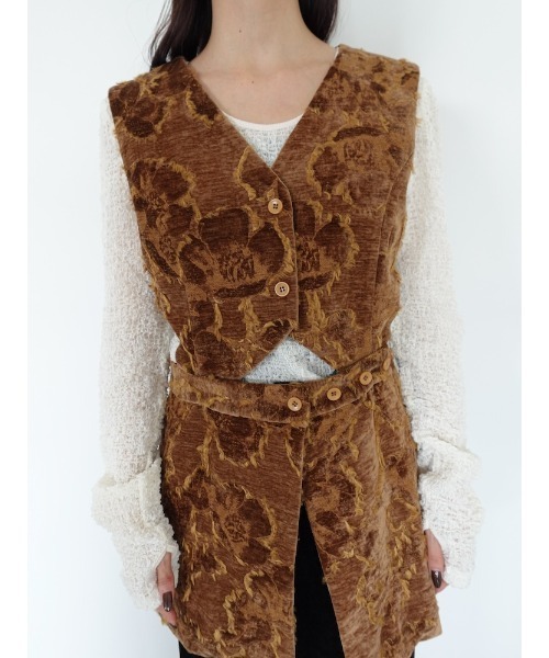 sahara（サハラ）の「Multi Way Jacquard Vest/マルチウェイジャガードベスト（ベスト・レディース・ブラック/アイボリー/ブラウン・FREE）」の9枚目の写真