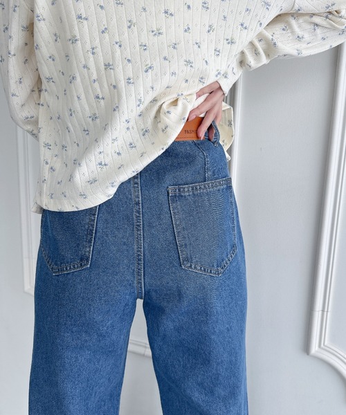 Loueme(ルエム)の「コットンレースポケットデニムパンツ(デニムパンツ・レディース・ブルー・M)」の9枚目の写真