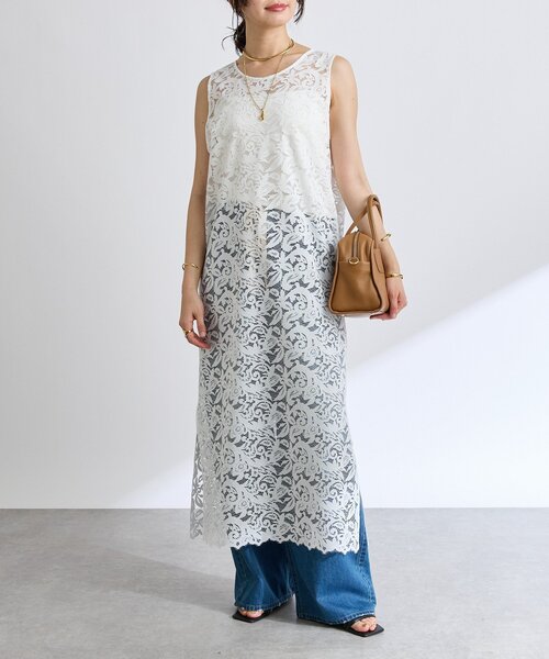 RIVE DROITE（リヴドロワ）の「【着映え/前後2WAY】レースリーンワンピース（ワンピース・レディース・ブラック/オフホワイト・FREE）」の15枚目の写真